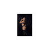 Ensemble lingerie noir deux pièces imprimé fleur exotique 